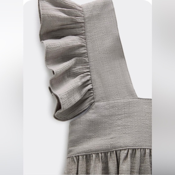 New ZARA NWOT Alexi Ruffle Crinkle Pleat Cropped Blouse - Picture 5 of 11